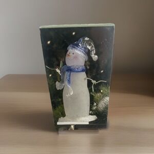 NEW Kirkland's Acrylic Frosted Snowman Stocking Holder  Christmas Decoration
